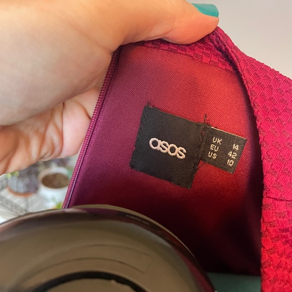 ASOS Sleeveless Raspberry Dress Midi - Picture 4 of 4